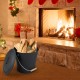 Black ash bucket with lid, filled with firewood, ideal for transporting ash and logs for bonfires and fire pits.
