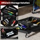 Automotive rolling tool creeper showing large and small compartments for efficient storage, ideal for garages and.