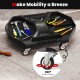 Automotive rolling tool creeper in black with 4 swivel casters, featuring 4 compartments for efficient storage.