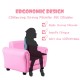 Kids single armrest couch sofa in pink with ottoman, designed for comfort and ergonomic sitting in playrooms or.