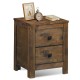 Wooden nightstand with two storage drawers and a spacious tabletop, made of durable rubberwood, perfect for small.
