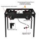 Double burner outdoor stove with 150,000 BTU, heavy-duty cast iron, adjustable heat dial, perfect for camping and.