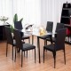 Set of 6 high back dining chairs with PU leather surface, ergonomically designed for comfort, perfect for dining rooms.