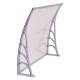 Gray 40" x 40" outdoor polycarbonate door window awning canopy, ideal for protection from sun and rain.