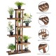 6-tier wooden plant rack stand made of sturdy fir wood, ideal for displaying flowers and potted plants indoors or.