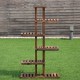 6-tier wooden plant rack stand with hollow-out design, perfect for displaying flowers and potted plants outdoors or.