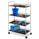 4-tier rolling storage cart with heavy-duty steel construction, ideal for organizing items in office, garage, or.