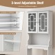 Bathroom spacesaver cabinet with adjustable 3-level shelf and glass doors, perfect for maximizing storage over toilets.