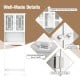 Bathroom spacesaver cabinet with tempered glass doors, round knobs, and flexible metal hinges for efficient storage.