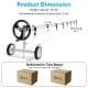 Aluminum pool cover reel set with adjustable length, wheels, and hand crank for easy cover handling, suitable for 4-18.