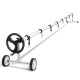22 ft adjustable aluminum pool cover reel set with wheels and hand crank for easy cover management.