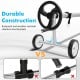 Durable aluminum pool cover reel set with stainless steel brackets, featuring wheels for easy movement and stability.