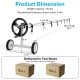Adjustable 22 ft aluminum pool cover reel set with wheels and hand crank for easy cover management.