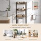 3-tier over-the-toilet storage rack in rustic brown with hooks, perfect for bathroom organization and maximizing wall.