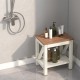 2-tier waterproof shower bench in brown with storage shelf, ideal for bathroom use and sturdy enough for 330 lbs.