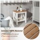 2-tier waterproof shower bench in brown with HDPE material, featuring a storage shelf for versatile use in bathrooms.