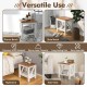 2-tier waterproof shower bench in brown with storage shelf, made of premium HDPE, suitable for bathroom or entryway use.