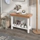 2-tier shower chair in brown HDPE with storage shelf, anti-slip foot pads, ideal for bath and spa use.