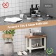 2-tier HDPE shower chair with storage shelf, brown finish, ideal for bathroom organization and stability.
