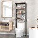 4-tier adjustable bathroom metal storage rack with MDF shelves, fitting over toilets for space-saving organization.
