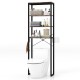 4-tier adjustable bathroom metal storage rack with MDF shelves, designed to fit over toilets for efficient space-saving.