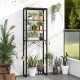 4-tier adjustable metal storage rack with MDF shelves, ideal for bathroom or laundry organization and space-saving.