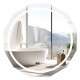 Defogging LED bathroom mirror with stepless 3 color temperature, featuring a sleek design and touchscreen control for.