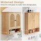Bathroom wall cabinet with PE rattan doors, featuring adjustable shelves and a spacious top for organized storage.