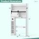 Over the toilet storage cabinet dimensions with adjustable shelves, sliding barn door, and hooks for bathroom.