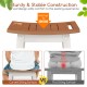 HIPS shower bench seat in brown and white with curved surface, towel bar, and soap holder for indoor or outdoor use.