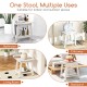 HIPS shower bench seat in white with handle, ideal for indoor or outdoor use, featuring a towel bar and open shelf.