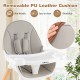 Removable PU leather cushion of the gray 5-in-1 baby wooden convertible high chair, designed for comfort and easy.