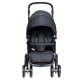 Double baby stroller in black with adjustable handles and safety belts, designed for two babies, perfect for various.