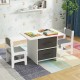 Kids table and 2 chairs set with removable storage drawers, perfect for playtime and learning in any room.