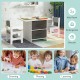 Kids table and 2 chairs set with removable storage drawers, ideal for drawing, playing, and learning in a kids' room.