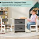 Ergonomically designed kids' chair with a smooth finish, ideal for comfortable seating at the table for play and study.