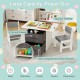 Kids table with two chairs featuring a spacious tabletop and removable storage drawers for versatile play and.