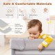 Baby playpen in gray with breathable mesh, premium oxford fabric, and soft sponge for safe play and comfort.