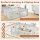 Baby playpen with breathable mesh and non-slip mat, featuring 4 pull rings and 50 ocean balls for safe play.