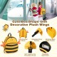 Bee-patterned kids' luggage set with adjustable straps, spinner wheels, and anti-loss rope for secure travel.