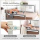 57-inch gray toddler bed rail guard with adjustable height, double safety lock, and seamless design for child safety.