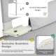 Vertical lifting baby bed rail guard in gray with 24 adjustable heights for safety and seamless design to protect.