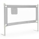 Vertical lifting baby bed rail guard in gray, featuring adjustable heights and a safety lock for secure use.