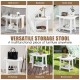 Heavy-duty waterproof bath stool in white with curved seat and 2-tier storage shelf, ideal for bathroom or entryway use.
