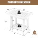 Dimensions of the heavy-duty waterproof bath stool in white, showcasing ergonomic curved seat and 2-tier storage design.