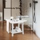 Heavy duty waterproof bath stool in white with curved seat and storage shelf, ideal for shower or vanity use.