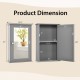 Bathroom wall cabinet with single mirror door in gray, featuring adjustable shelves for space-saving storage solutions.