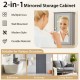 Gray bathroom wall cabinet with single mirror door, featuring adjustable shelves for space-saving storage solutions.