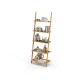 5-tier bamboo ladder shelf with open storage, perfect for displaying plants and decor in any room.