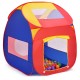 Side view of the colorful portable kid play house tent with mesh windows and 100 balls, ideal for outdoor activities.
